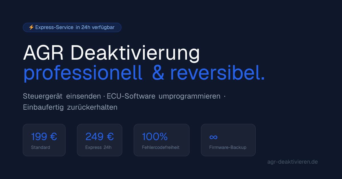 AGR Deaktivierung — Professioneller ECU-Service | ab 199